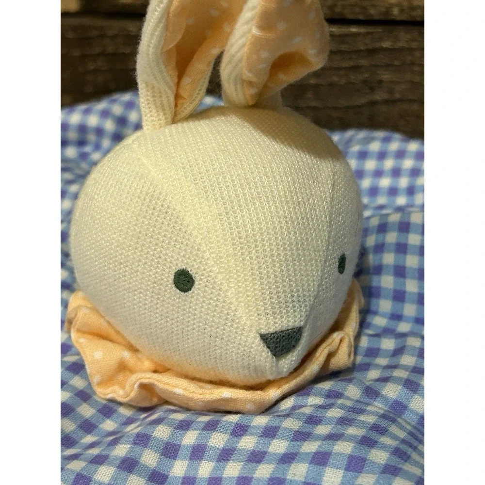 Cloud Island Blue Gingham Bunny Lovey Baby Blanket Security Toy 0+ Months